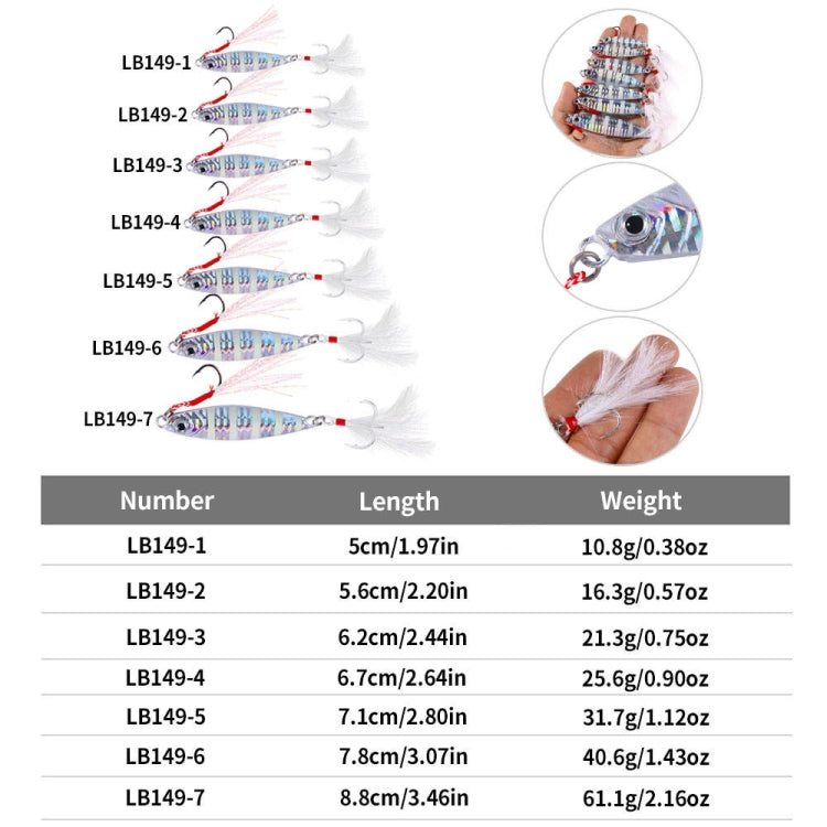 HENGJIA LB149 Slow Cranking Luminous Iron Plate Lead Fishing Bait Lua Naked Fake Bait, 10g, 15g, 20g, 25g, 30g, 40g, 60g