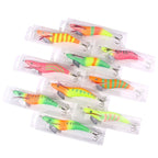 22colors /Set HENGJIA SJ059 Luminous Wooden Shrimp Dummy Bait Squid Hook Hard Bait, 15cm 28g