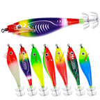 7colors /Set HENGJIA SJ051 Luminous Wooden Shrimp Dummy Bait Squid Hook Hard Bait, 9.5cm 10g