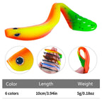 6pcs /Pack HENGJIA T-Tail Soft Dummy Bait Freshwater Fishing Lures, 10cm 5.3g