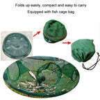 Automatic Folding Round Fishing Cage Hand Throwing Shrimp Fishing Net, 70cm Dual Layer 21 Holes