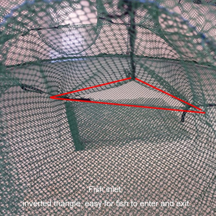 Automatic Folding Round Fishing Cage Hand Throwing Shrimp Fishing Net, 70cm Dual Layer 21 Holes