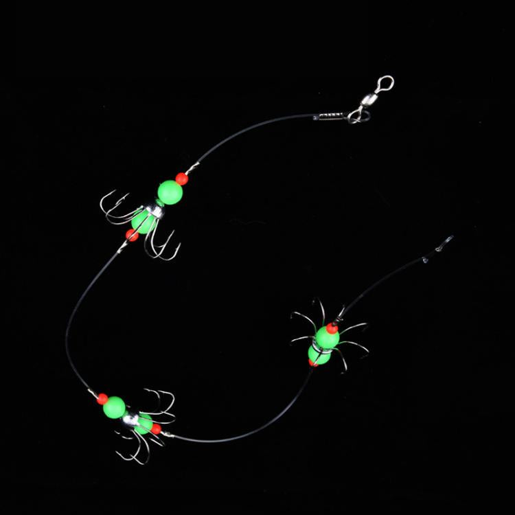 56cm Total Length Night Fishing Fluorescent 8-Claw Fishing Hook Squid String Hook Set, Bagged, Boxed