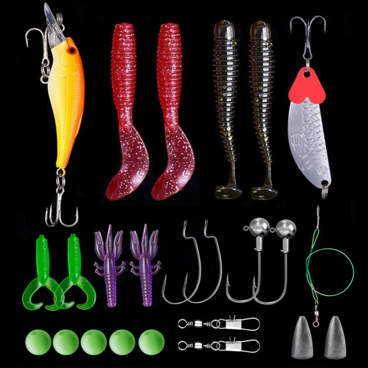 Outdoor Fishing Gear Bionic Bait Luya Sequin Bait Set, 25-in-1, 35-in-1, 46-in-1, 51-in-1, 73-in-1, 91-in-1, 102-in-1, 120-in-1
