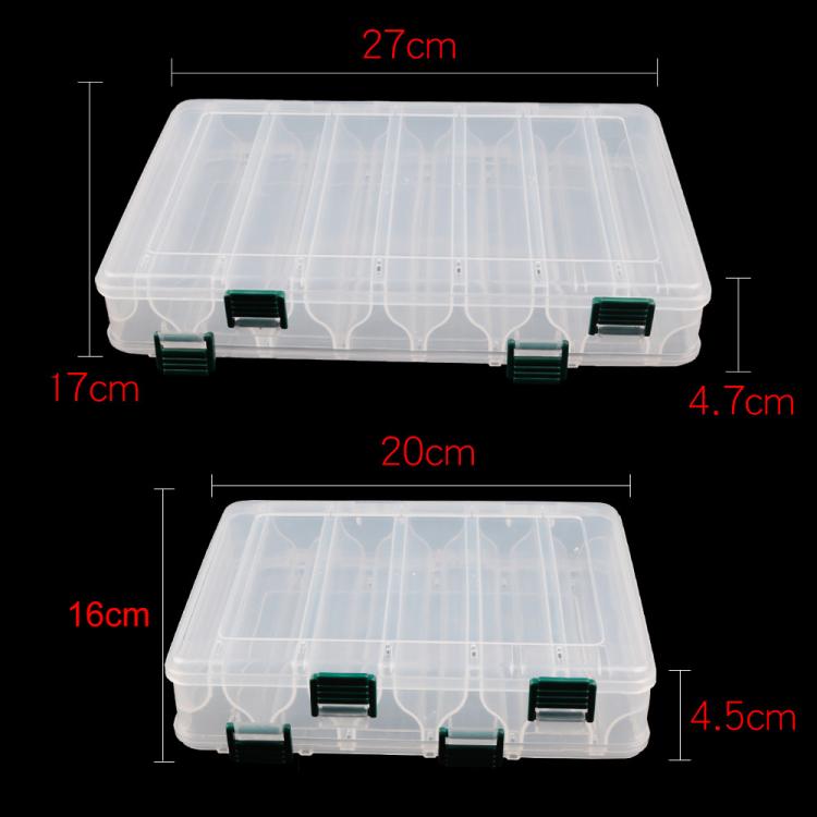 Large Capacity Double Layer Lure Storage Box Fish Hook String Hook Tool Box, 10-grids, 14-grids