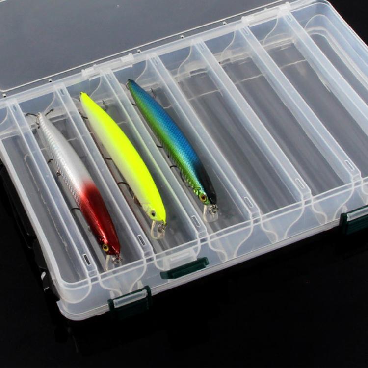 Large Capacity Double Layer Lure Storage Box Fish Hook String Hook Tool Box, 10-grids, 14-grids