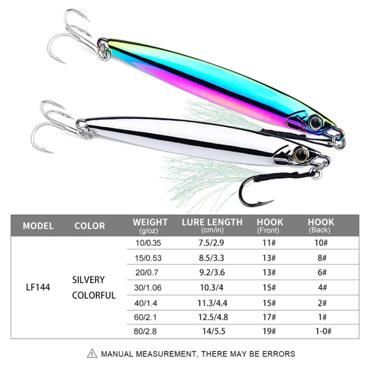 PROBEROS LF144 Zinc Alloy Lure Long-Distance Casting Fast-Draw Spanish Mackerel Mirror Bait, 10g, 15g, 20g, 30g, 40g, 60g, 80g