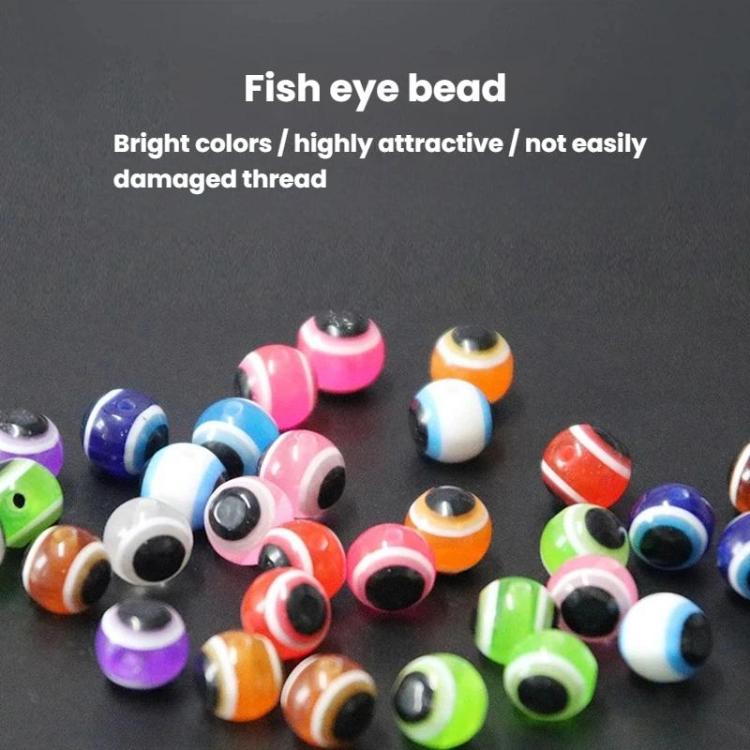 250pcs Fishing Eye Bead Fishing Bait Fish Clip Accessories, 6mm, 8mm, 10mm, 12mm