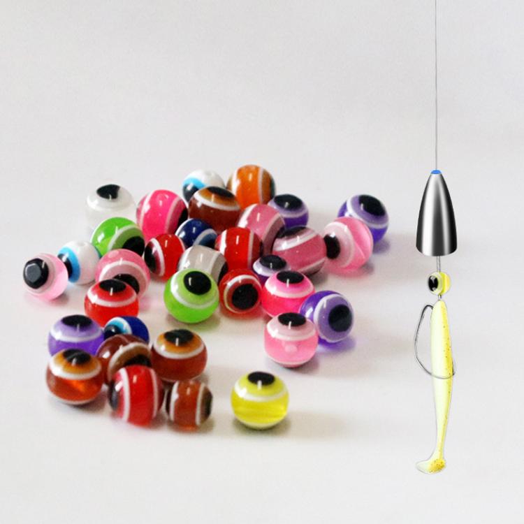 250pcs Fishing Eye Bead Fishing Bait Fish Clip Accessories, 6mm, 8mm, 10mm, 12mm