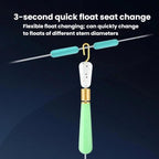 70pcs Copper-Head Rotating Float Seat Quick Leader Clip Fishing Float, Small, Medium, Large