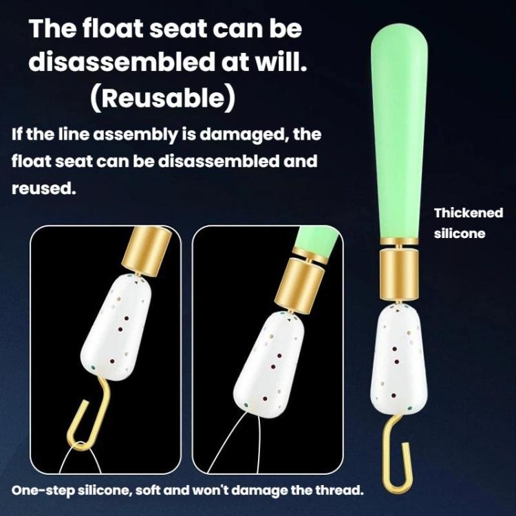70pcs Copper-Head Rotating Float Seat Quick Leader Clip Fishing Float, Small, Medium, Large