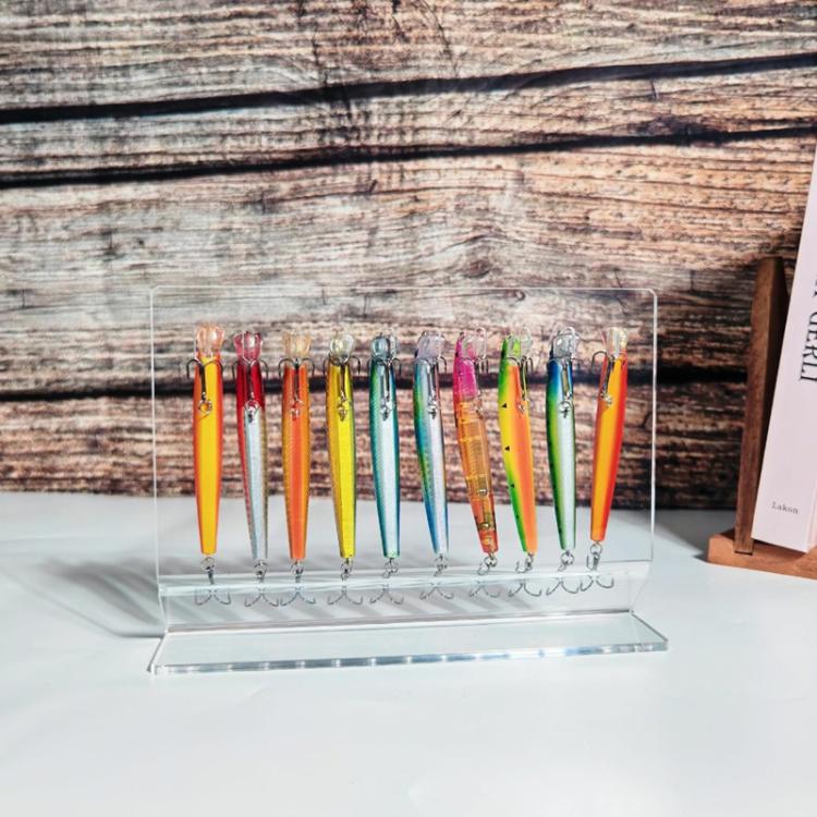 10-Hole Acrylic Fishing Lure Display Stand Lure Accessories Organizer, YX220