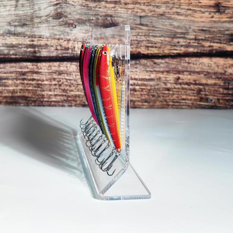 10-Hole Acrylic Fishing Lure Display Stand Lure Accessories Organizer, YX220