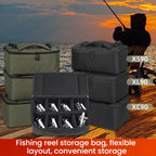 Spinning Reel Electric Winch Lure Reel Fishing Accessory Storage Bag, XS90 Black, XS90 Olive Green, XL90 Black, XL90 Olive Green, XC90 Black, XC90 Olive Green