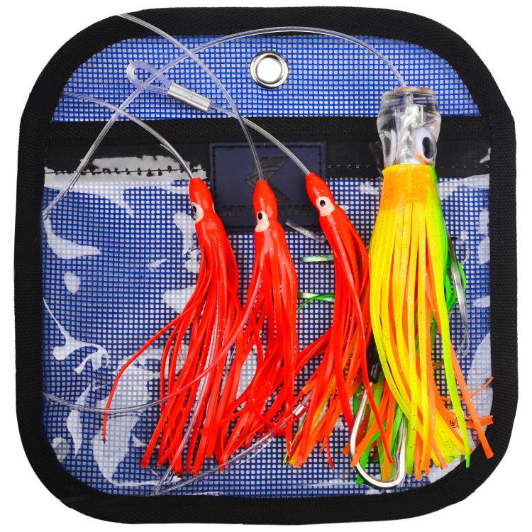 Octopus Squid Soft Lures Daisy Chain with Lead Head Trolling Lures Fishing Rig Offshore Saltwater Fishing Skirt Baits, PROBEROS  6inch, PROBEROS  9inch
