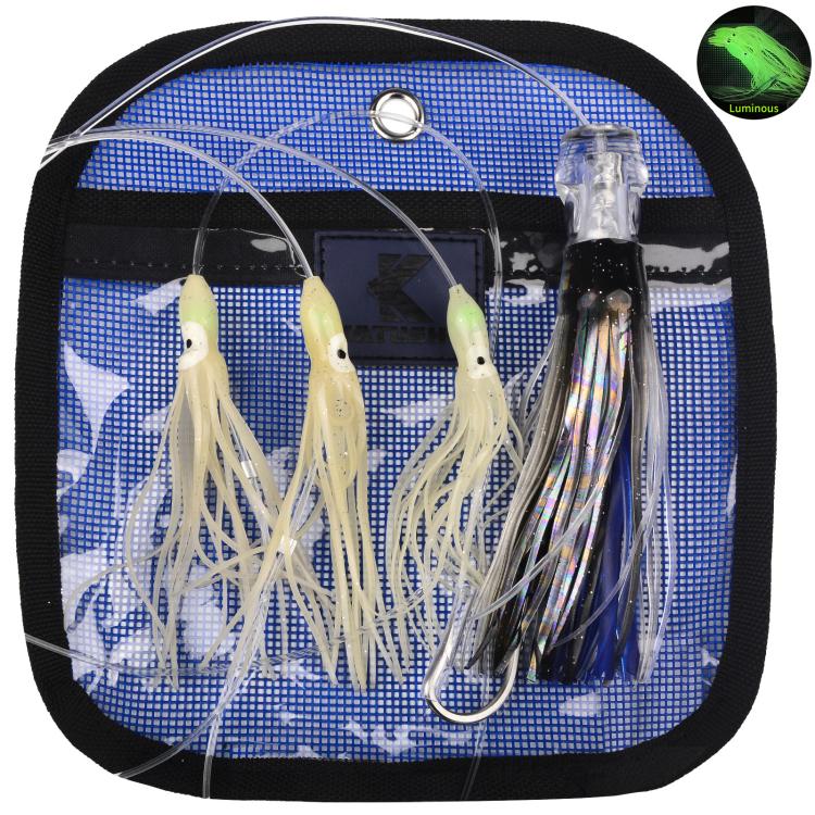 Octopus Squid Soft Lures Daisy Chain with Lead Head Trolling Lures Fishing Rig Offshore Saltwater Fishing Skirt Baits, PROBEROS  6inch, PROBEROS  9inch