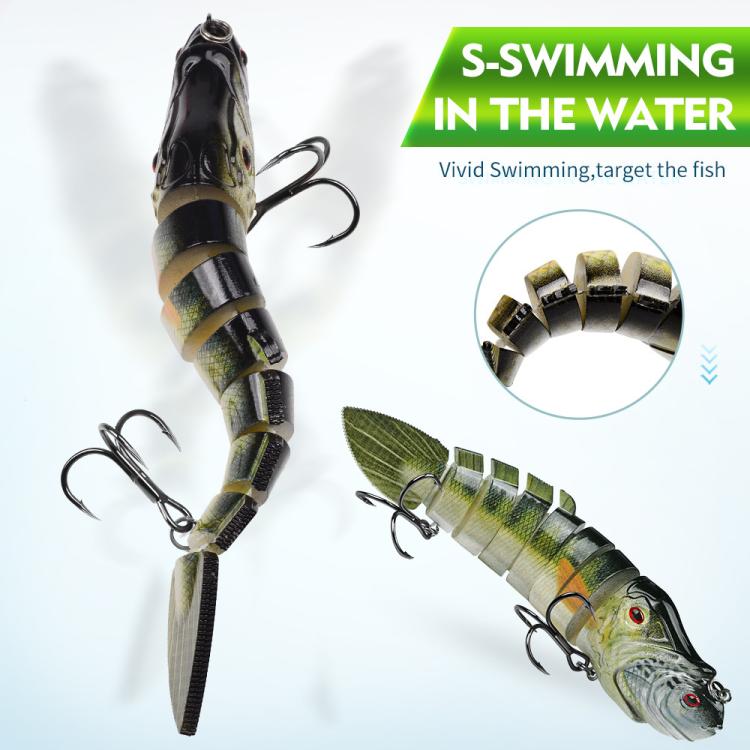 PROBEROS 8 Segment S-Swimming Hard Bait Multi-Jointed Swimbait Fishing Lures with 3D Eyes, Inner Rattle Ball, 13cm/29.4g, 16.7cm/56.7g