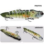PROBEROS 8 Segment S-Swimming Hard Bait Multi-Jointed Swimbait Fishing Lures with 3D Eyes, Inner Rattle Ball, 13cm/29.4g, 16.7cm/56.7g