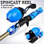 PROBEROS Fishing Rod and Reel Combo 6ft Telescopic Fishing Pole with Spincast Reel Portable Travel Fishing Full Kit with Carrier Bag, CAST Blue, SPIN Blue, CAST Green, SPIN Green