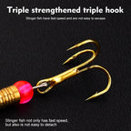 SOMYTE 12pcs /Box Spinnerbait Fishing Lures Set 360-degree Rotating Reflective Sequins lures with Feather & Treble Hooks