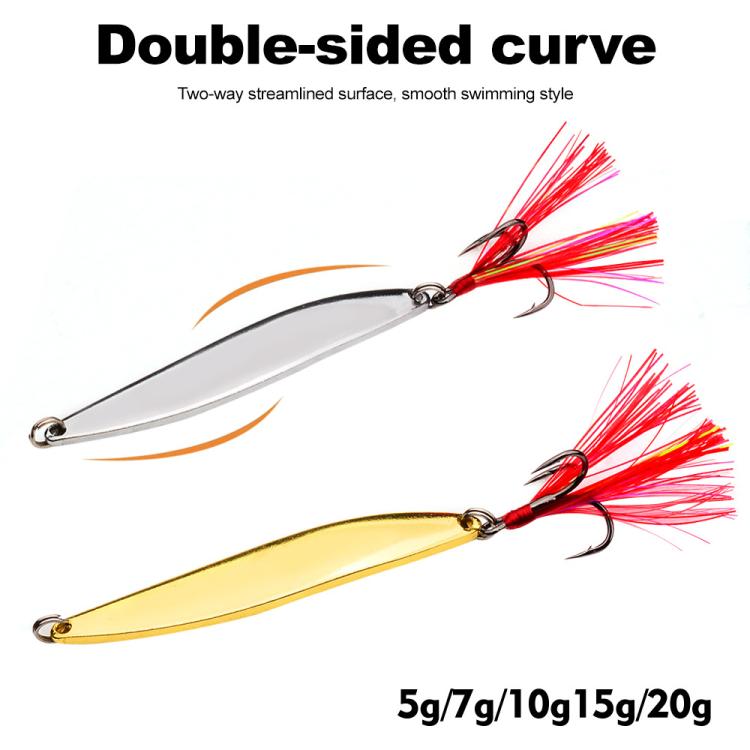 PROBEROS 9pcs /Box Fishing Spoons Lure Set Metal Willow Leaf Spinner Baits with Blood Groove Treble Hooks