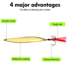 PROBEROS 9pcs /Box Fishing Spoons Lure Set Metal Willow Leaf Spinner Baits with Blood Groove Treble Hooks