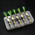 PROBEROS 5pcs /Box Spiral Metal Spinner Fishing Lures Kit 360-Degree High Speed Rotating Spoon Baits, 10G, 14G, 21G, 28G