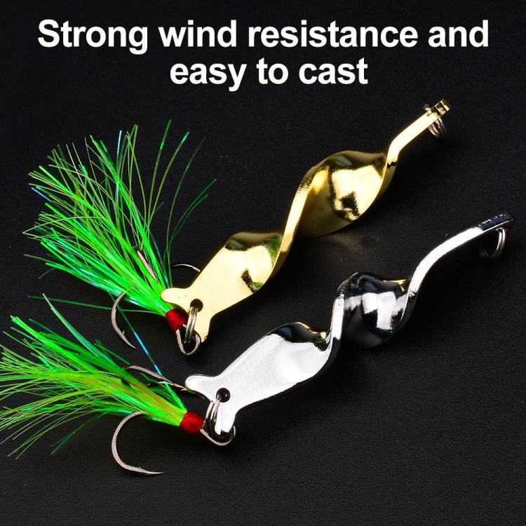 PROBEROS 5pcs /Box Spiral Metal Spinner Fishing Lures Kit 360-Degree High Speed Rotating Spoon Baits, 10G, 14G, 21G, 28G