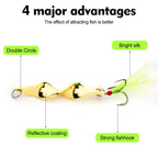 PROBEROS 5pcs /Box Spiral Metal Spinner Fishing Lures Kit 360-Degree High Speed Rotating Spoon Baits, 10G, 14G, 21G, 28G