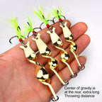 PROBEROS 5pcs /Box Spiral Metal Spinner Fishing Lures Kit 360-Degree High Speed Rotating Spoon Baits, 10G, 14G, 21G, 28G