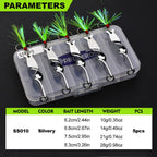 PROBEROS 5pcs /Box Spiral Metal Spinner Fishing Lures Kit 360-Degree High Speed Rotating Spoon Baits, 10G, 14G, 21G, 28G