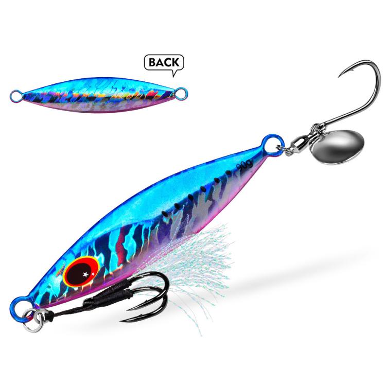 PROBEROS LF179 Metal Jigging Lures with Spinner Blade Glow in the Dark Saltwater Fishing Jigs, 30g, 40g, 60g, 80g, 90g