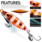 PROBEROS LF179 Metal Jigging Lures with Spinner Blade Glow in the Dark Saltwater Fishing Jigs, 30g, 40g, 60g, 80g, 90g