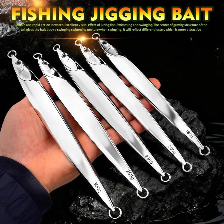 PROBEROS  LF168 Saltwater Fishing Metal Jigging Lure Blank Body Vertical Sinking Bait Shining Mirror Finish Mackerel Jigs, 180g, 200g, 230g, 250g, 300g