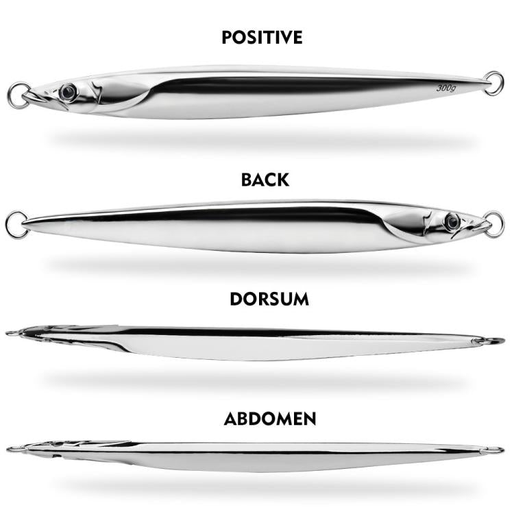 PROBEROS  LF168 Saltwater Fishing Metal Jigging Lure Blank Body Vertical Sinking Bait Shining Mirror Finish Mackerel Jigs, 180g, 200g, 230g, 250g, 300g