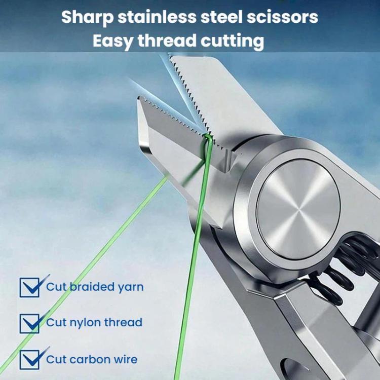 3 In 1 Fishing Line Cutter Knot Hook Tying Tool, Fishing Scissors, Fishing Scissors+Retractable Clip