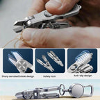 3 In 1 Fishing Line Cutter Knot Hook Tying Tool, Fishing Scissors, Fishing Scissors+Retractable Clip