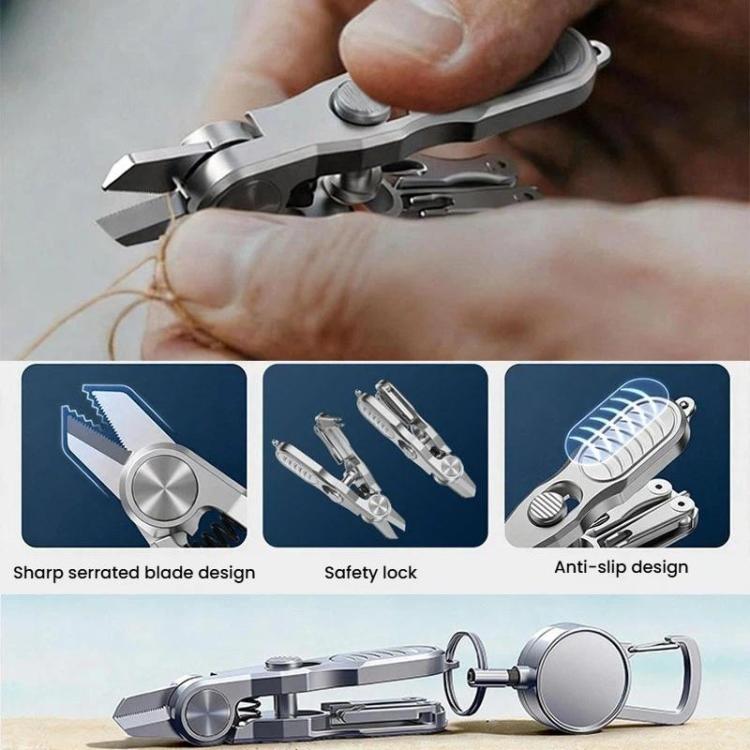 3 In 1 Fishing Line Cutter Knot Hook Tying Tool, Fishing Scissors, Fishing Scissors+Retractable Clip