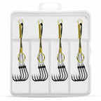 LINNHUE 4pcs /Box Carp Fishing Hooks Hand Tied High Carbon Steel Chinu Hooks With Bait Spring, No. 0.3, No. 0.5, No. 0.8, No. 1.0, No. 2.0, No. 3.0