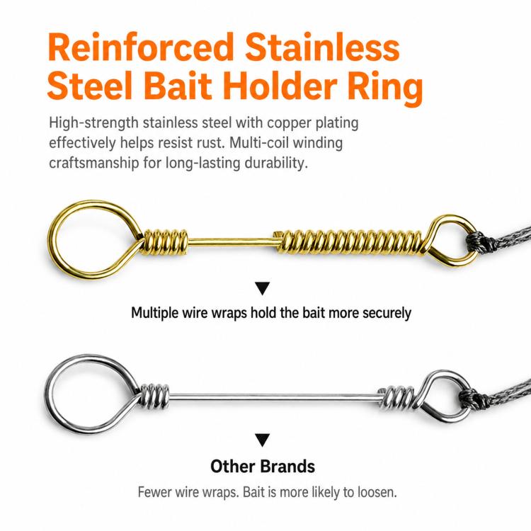 LINNHUE 4pcs /Box Carp Fishing Hooks Hand Tied High Carbon Steel Chinu Hooks With Bait Spring, No. 0.3, No. 0.5, No. 0.8, No. 1.0, No. 2.0, No. 3.0