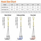 LINNHUE 4pcs /Box Carp Fishing Hooks Hand Tied High Carbon Steel Chinu Hooks With Bait Spring, No. 0.3, No. 0.5, No. 0.8, No. 1.0, No. 2.0, No. 3.0