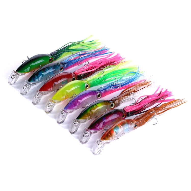 HENGJIA JIZ002 10cm/16.6g 8 PCS Big Octopus Squid Shaped Hard Baits Long Shot Fishing Lures Tackle Baits Fit Sea Fishing and Freshwater Fishing,Bagged, 8 PCS