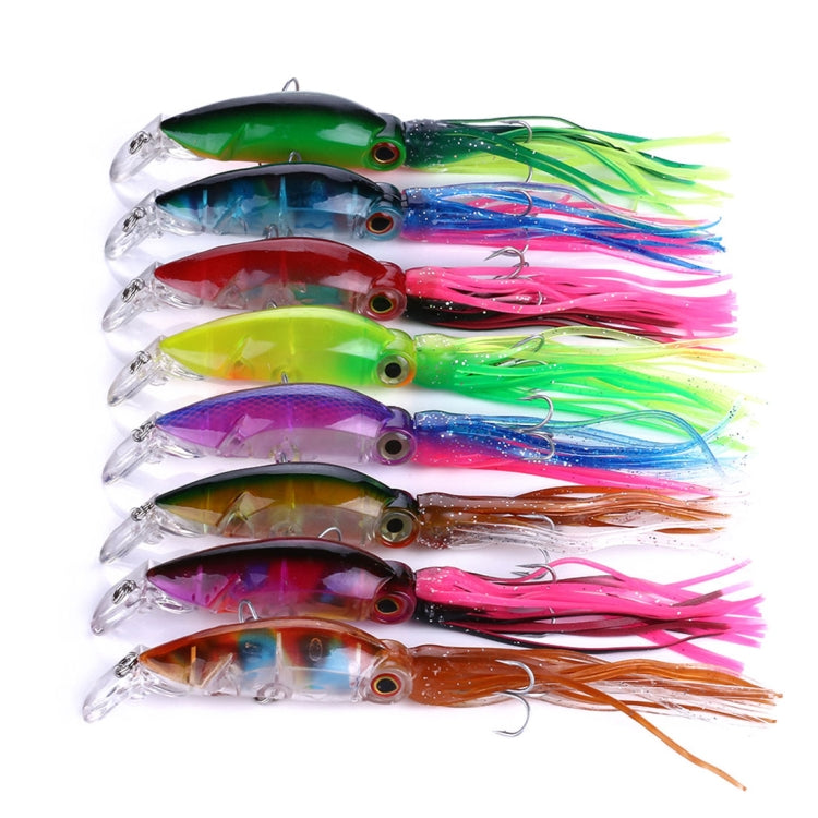 HENGJIA JIZ002 10cm/16.6g 8 PCS Big Octopus Squid Shaped Hard Baits Long Shot Fishing Lures Tackle Baits Fit Sea Fishing and Freshwater Fishing,Bagged, 8 PCS