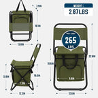 Lightweight Backpack Camping Chair Folding Stool with Backrest – Compact Portable Outdoor Seat, Heavy Duty Support, for Camping, Hunting & Fishing, Available in 3 Colors, 1pc or 2pcs