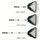Foldable Fishing Landing Net with Telescoping Aluminum Alloy Pole – 3 Sizes 86CM 110CM 130CM, Collapsible Metal Net for Fish Crab Crayfish Shrimp, Portable Fishing Gear