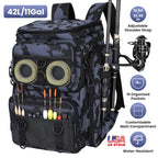 Fishing Backpack 42L with Rod Holders & 16 Pockets